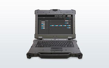 Product image of a mobile military laptop protected wtih Viasat cybersecurity solutions